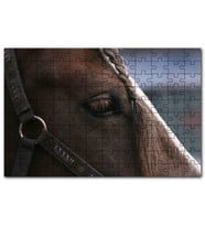 Cakapuzzle Yelesi Örülü Kahverengi At Yakın Çekim Puzzle Yapboz MDF (Ahşap) (120 Parça)