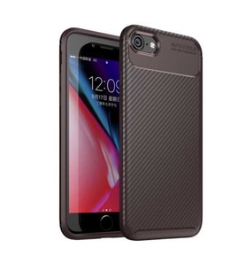 Apple iPhone 7 Kılıf Esnek Soft Karbon Tasarım Legion Serisi (Kahverengi)
