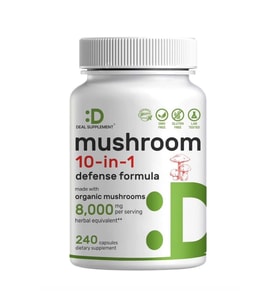 DEAL SUPPLEMENT Organic Mushroom 10 in 1 Defense Formula  8.000 Mg - 240 Capsules