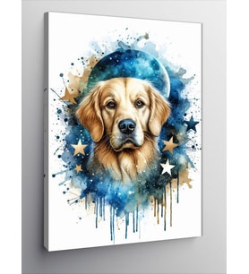 Kanvas Tablo Yıldızlar Ve Köpek