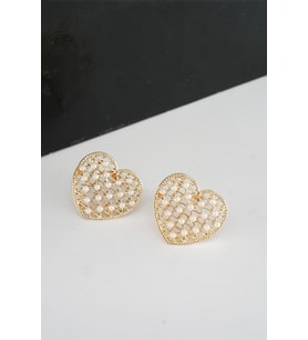 Kadın Kalp Figürlü 2.5 Cm Suni İncili Küpe