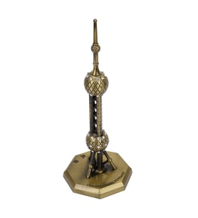 Dekoratif Metal Pearl Tv Tower Biblo