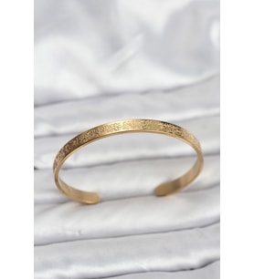 316L Çelik Gold Renk Ayetel Kürsi Yazılı Bileklik 5886 - HPSBYI3194-8124