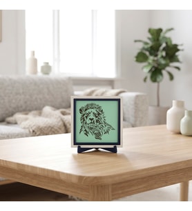 Aslan Figürlü Dekoratif Obje, Güç ve Asaleti Yansıtan Modern Masaüstü Dekoru 10x10 cm