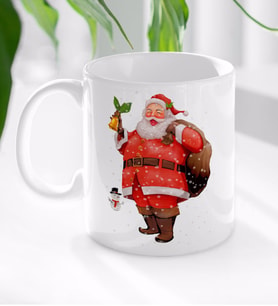 BK Gift Noel Baba Tasarımlı Beyaz Kupa Bardak-2