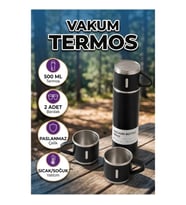 500 ml Vakum Yalıtımlı Paslanmaz Çelik Termos – Sızdırmaz Kapaklı