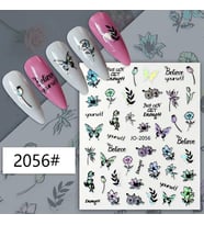 Adanil Hologram Yaprak Çiçek Haşhaş Sticker J0-2056