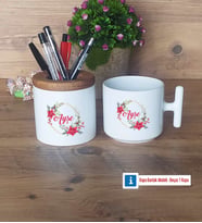 İsme Özel Doğum Günü Hediyesi Kalemlik, Kupa Bardak T Kişiye Özel Hediye (Model 1)