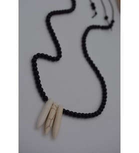 STONEAGE JEWELLERY Oniks Doğal Taşlı Metalsiz Kolye (Altın / Dore)