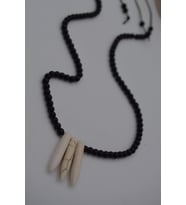 STONEAGE JEWELLERY Oniks Doğal Taşlı Metalsiz Kolye (Altın / Dore)