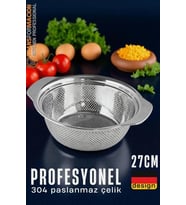 304 Paslanmaz Çelik Alman Tip Kevgir Profesyonel Süzgeç 27 Cm