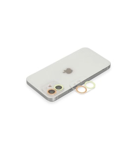İphone 12 Renkli Kamera Lens Koruma Cam - Sarı-turuncu