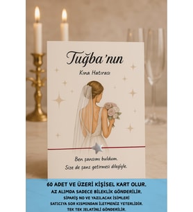 Büyük Yıldızlı Bileklik - 20 Adet - Kına Hediye - Nişan Hediye - Bride to be - Nikah Hediye- Kişisel