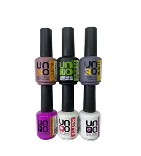 Fontenay Uno Elastic-Rubber-Strong Base Coat , Diamon Shield-Matte-S.Shine Top Coat 15ml 6'Lı Set