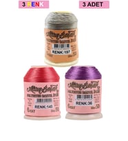 3 Adet Altınbaşak Oya ve Dantel İpi 20 gr - Royaleks - No: 145 - 036 - 197