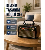 Ahşap Dokulu Bluetooth Müzik Kutusu – Vintage LED Tasarımıyla Modern Ses Deneyimi