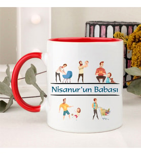 Babalar Günü Hediyesi Kupa Bardak (Kırmızı)