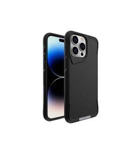 Apple iPhone 15 Pro Max Uyumlu Kılıf Zore Airbag Kenarlı T-Max Mat Standlı Kapak (Siyah)