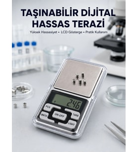 Mey İthalat® Hassas Tartım İçin Dijital Cep Terazisi Sayma Modlu