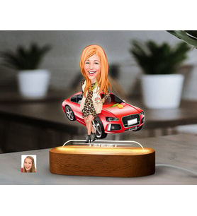BK Gift Kişiye Özel Kadın Karikatürlü Dekoratif 3D Biblo LED Işıklı Gece Lambası-4, Sevgiliye Hediye, Arkadaşa Hediye, Doğum Günü Hediyesi