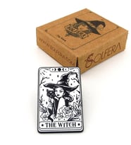 Tarot Kartı The Witch Cadı Siyah Beyaz Yaka Çanta Süsü Metal Rozet RX029