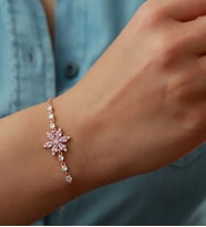 Saklı Takı 925 Ayar Gümüş Lotus Çiçeği Bileklik