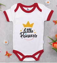BK Kids Little Princess Tasarımlı Kırmızı Bebek Body Zıbın-1