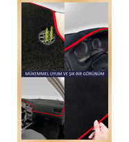 Toyota Avensis 2009-2015 İçin Uygun Torpido Koruma Halısı Siyah Kenar Renk Kırmızı