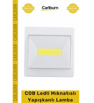 Pilli Dolap İçi Gece Portatif Mıknatıs Aydınlatma Beyaz Gün Işığı COB Ledli Mıknatıslı Yapışkanlı La