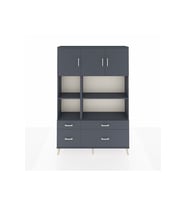 Arges Gardrop 8 Raflı 4 Çekmeceli 3 Kapaklı 132x30x195 Antrasit-Antrasit