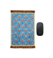 Bursa İpek Turkuaz Dekoratif Küçük Halı Mousepad