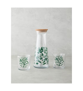 Cam Su Takımı Seti 3 Parça, 1150 ml ve 380 ml, Yeşil Renk