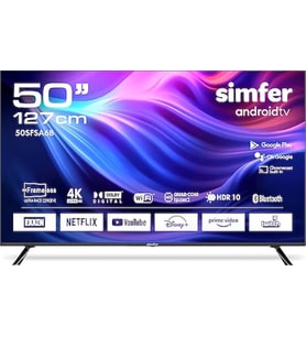 Simfer 50SFSA6B 4K Ultra HD 50" 127 Ekran Uydu Alıcılı Android Smart LED TV