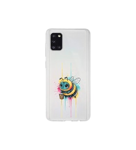Samsung Galaxy A31 ile uyumlu Splash arı tasarımlı şeffaf silikon kılıf
