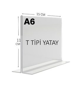HEROGLAS A6 T Tipinde Yatay Masa Üstü Şeffaf Pleksi / Föylük-Fiyatlık-Menü-Broşürlük
