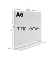 HEROGLAS A6 T Tipinde Yatay Masa Üstü Şeffaf Pleksi / Föylük-Fiyatlık-Menü-Broşürlük