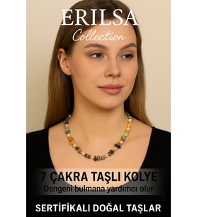 Sertifikalı Kırık Taşlı Model İnci – 7 Çakra Doğal Taş Kolye (Çok Renkli)
