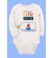 Organik Baskılı Pamuklu Unisex Bebek Body UZUNKOLE33