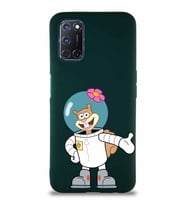 Oppo A72 Soft Premier Kapak Sandy Tasarımlı Silikon Kılıf - Yeşil (Şeffaf)