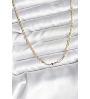 14K Gold Renk Kaplama Ezme Zincir Model CM Kadın Kolye 5886
