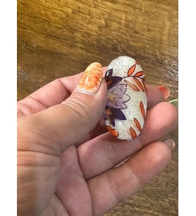 ÇİÇEK DESENLİ KEMİK KADIN YÜZÜK ÇAP 6 CM