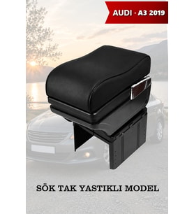 audi a3 2019 kol dayama geniş model Yastıklı Siyah Lüks Deri