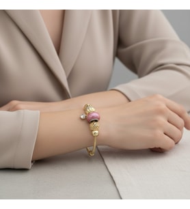 XUPİNG JEWELRY PANDORA  KOYU FUŞYA ZİRKON TAŞLI BİLEKLİK