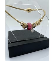 XUPİNG JEWELRY PANDORA  KOYU FUŞYA ZİRKON TAŞLI BİLEKLİK