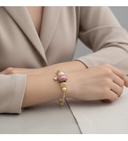 XUPİNG JEWELRY PANDORA  KOYU FUŞYA ZİRKON TAŞLI BİLEKLİK