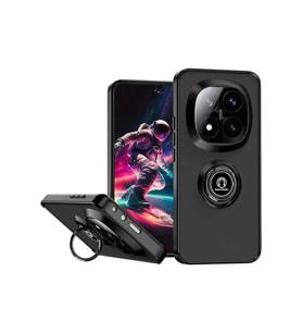 Redmi Note 14 Pro 5G Kılıf Montreal Yüzüklü Silikon Kapak - Siyah