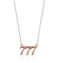 777 Mucize (Melek Sayısı) Gümüş Kolye (Rose - Gold)