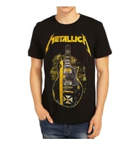 Bant Giyim - Metallica Gitar Siyah Erkek T-shirt Tişört
