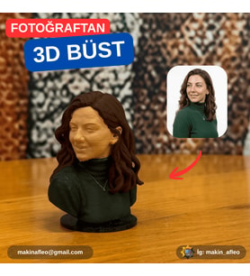 MakinaFleo Kişiye Özel Tek Kişilik Büst Figürü (8cm)