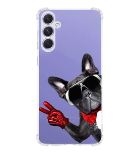 PrintiFy Samsung Galaxy A54 Uyumlu Köpek 2 Baskılı Şeffaf Köşe Korumalı Antişok Kılıf